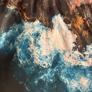 Whitley Willows Blue waves beach towel